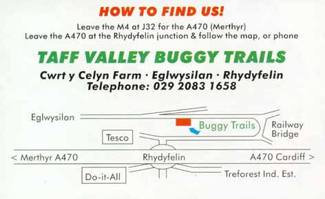 Direction Map for Taff Valley Quad Bike & Activity Centre